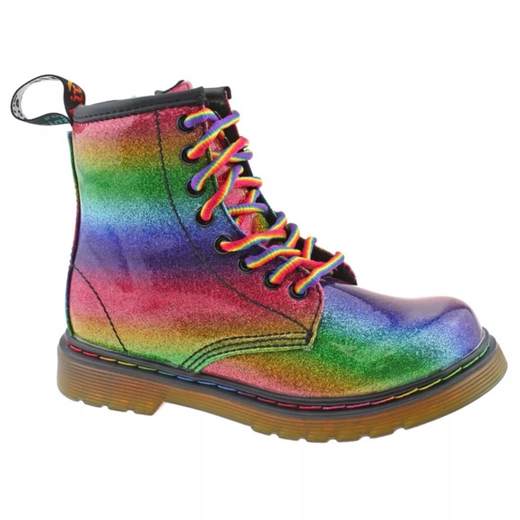 rainbow combat boots